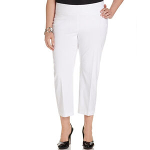 Alfani Plus Size 24W White Tummy-Control Capri Stretchy Dress Pants NWT